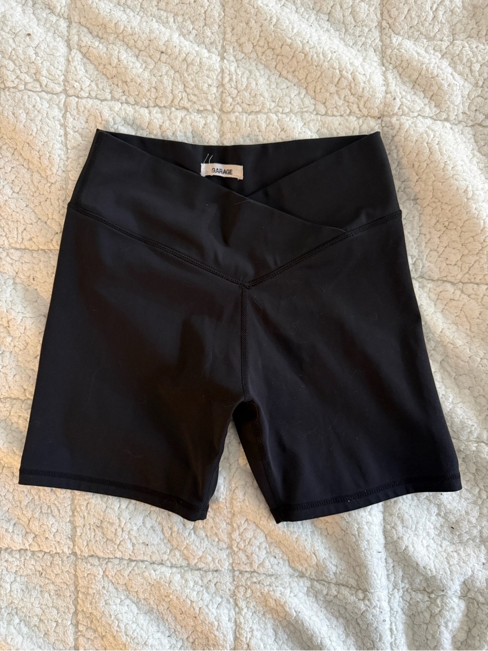 Garage Black V-Waist Athletic Bike Shorts